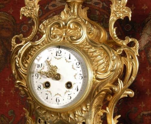fig 3. Rococo Antique French Clock Set - Large and Superb by Fritz Marti.